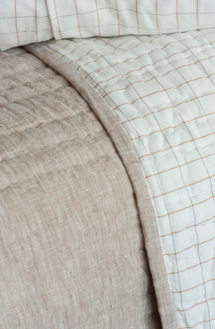 Bianca Lorenne Ricamo Driftwood Bedspread | Luxury Linen Bedspread NZ image 1